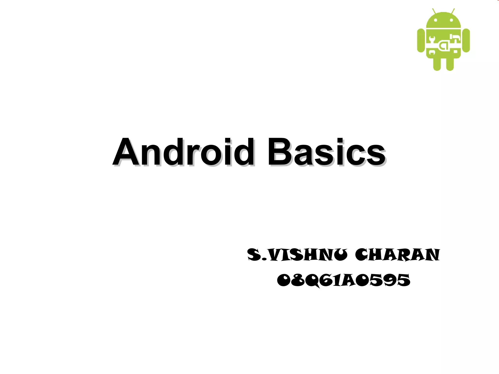 Android Basics S.VISHNU CHARAN 08Q61A0595 