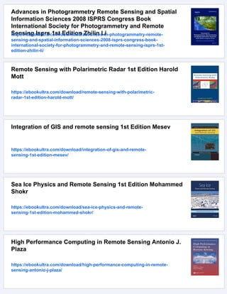 Satellite Remote Sensing for Archaeology 1st Edition Sarah H. Parcak | PDF