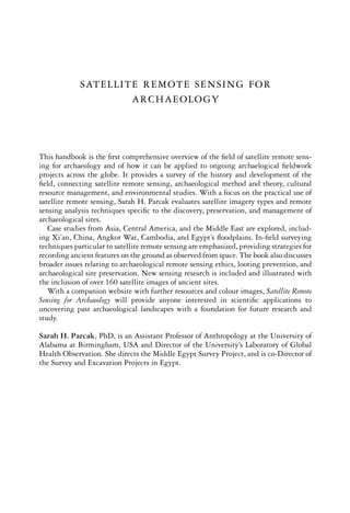 Satellite Remote Sensing for Archaeology 1st Edition Sarah H. Parcak | PDF