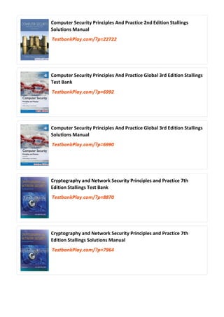 Comprehensive Guide to Computer Security Principles and Practice | PDF
