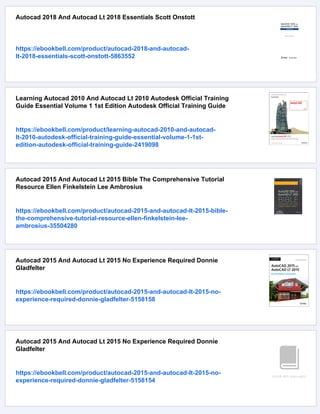 Autocad 2015 And Autocad Lt 2015 Essentials Scott Onstott | PDF