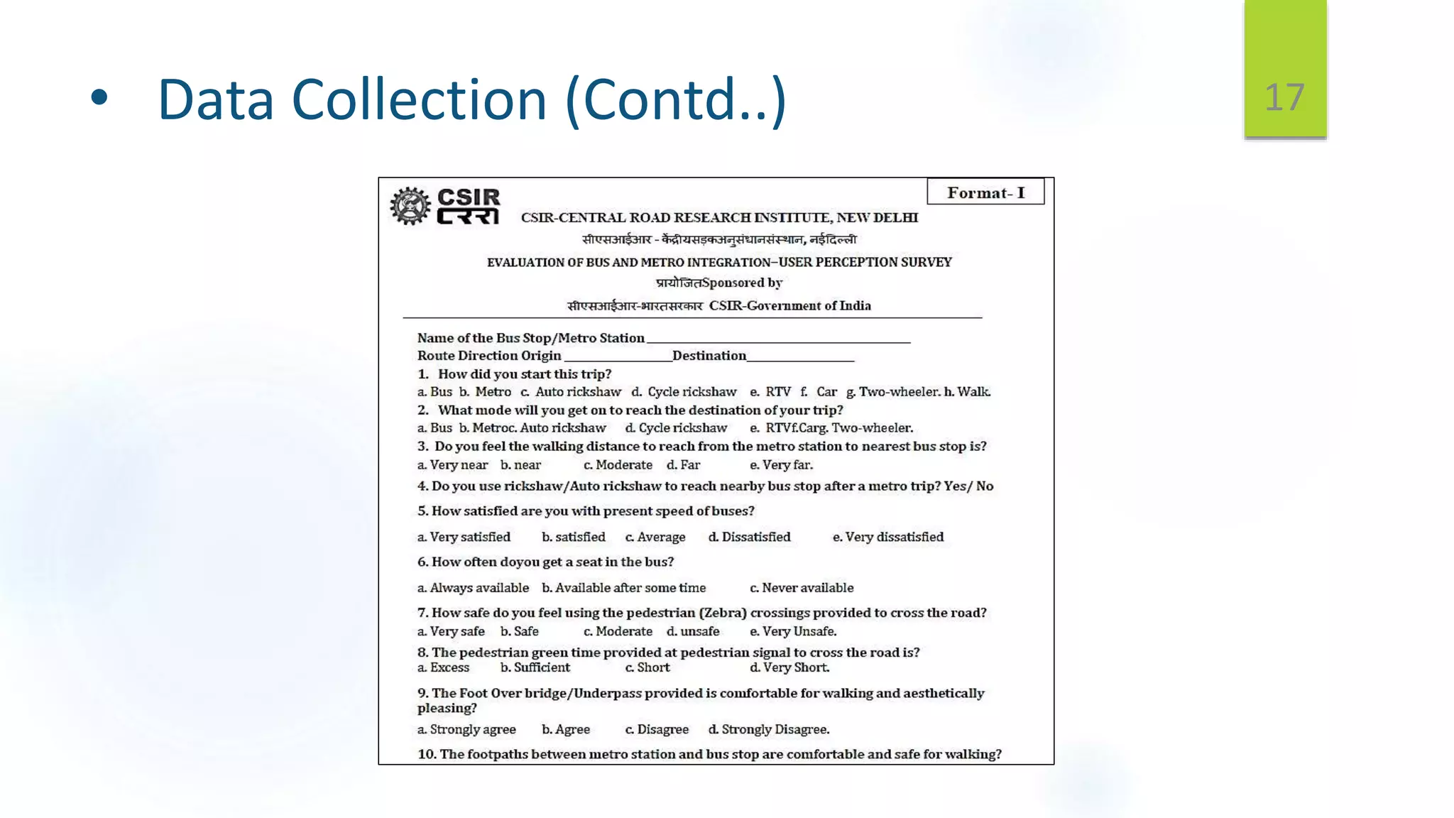 • Data Collection (Contd..) 17
 