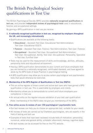 The BPS Qualifications in Test Use_0 | PDF