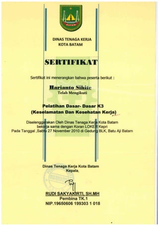 15. Certificate K3