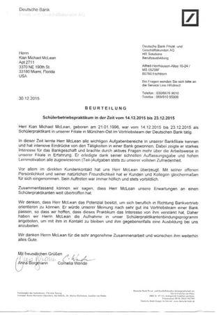 Deutsche Bank Letter of Recommendation_Evaluation
