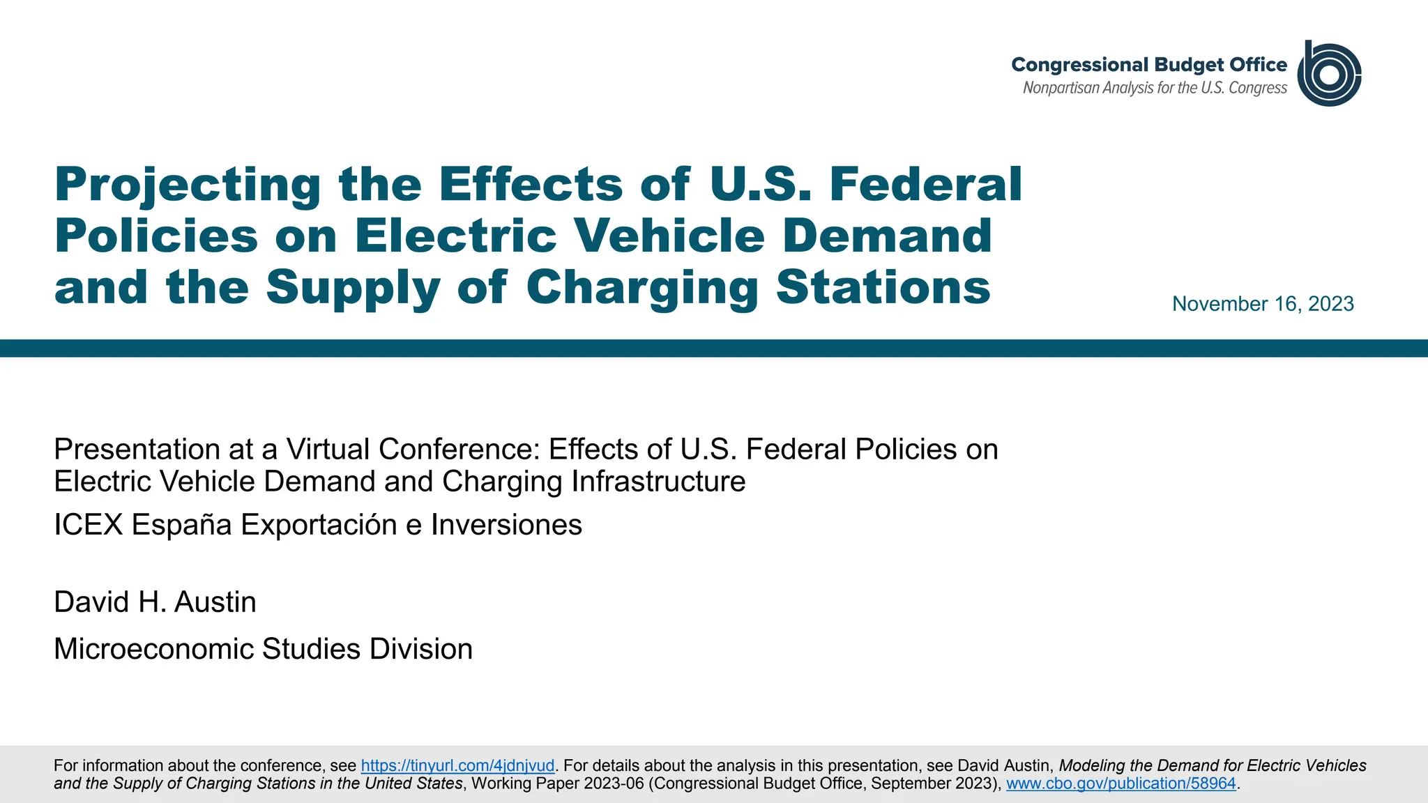 Projecting the Effects of U.S. Federal Policies on Electric Vehicle