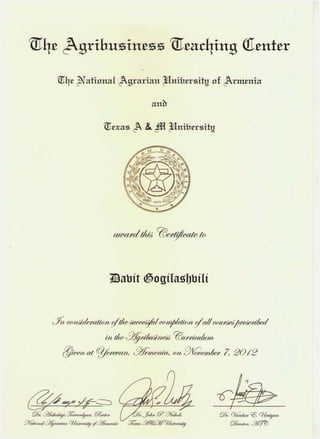Certificate From Texas A&M
