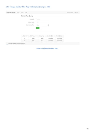 49
3.1.8 Change Member Plan Page (Admin) See In Figure 3.1.8
Figure 3.1.8 Change Member Plan
 