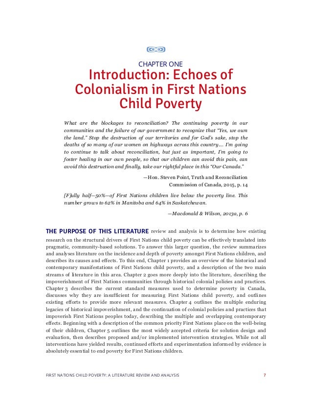 first nations child poverty a literature review and analysis