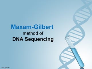 Maxam-Gilbert
method of
DNA Sequencing
 