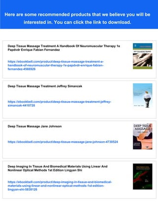 Deep Tissue Massage A Visual Guide To Techniques Rev Ed Art Riggs | PDF