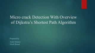 Micro crack Detection With Overview
of Dijkstra’s Shortest Path Algorithm
Prepared by
Ankit Mulani
Nirali Borad
 