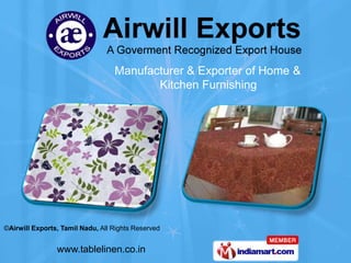 Manufacturer & Exporter of Home &                Kitchen Furnishing 