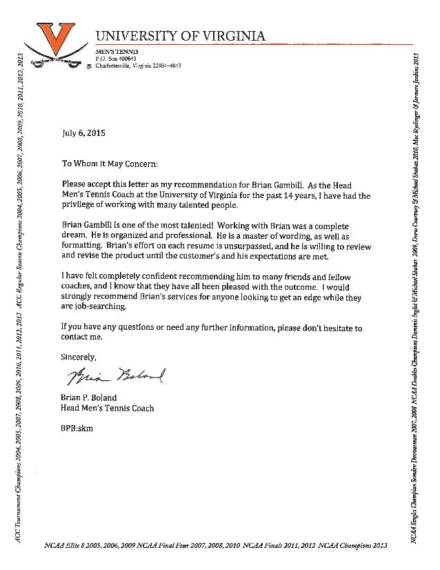 brian boland reference letter uva head mens tennis coach letter of recommendation for soccer coach