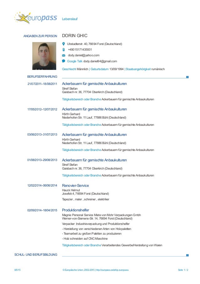 ghic dorin lebenslauf deli resume