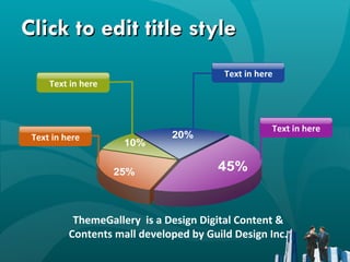 Click to edit title style ThemeGallery  is a Design Digital Content & Contents mall developed by Guild Design Inc. Text in here Text in here Text in here Text in here 