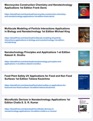 Food Applications of Nanotechnology 1st Edition Gustavo Molina (Editor ...