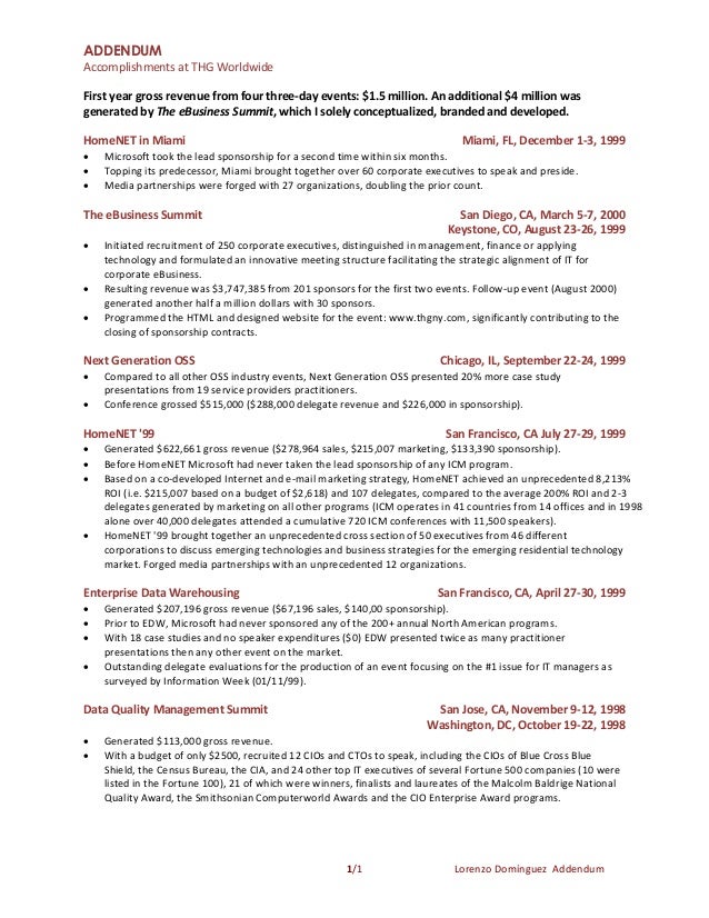 project management accomplishments