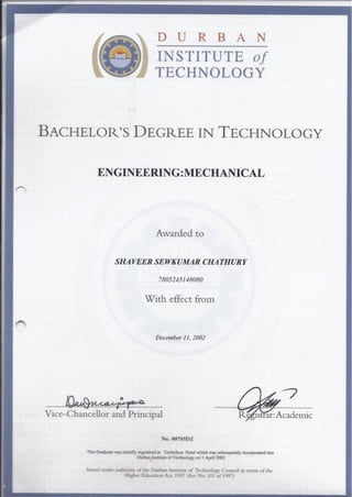 B-tech Certificate