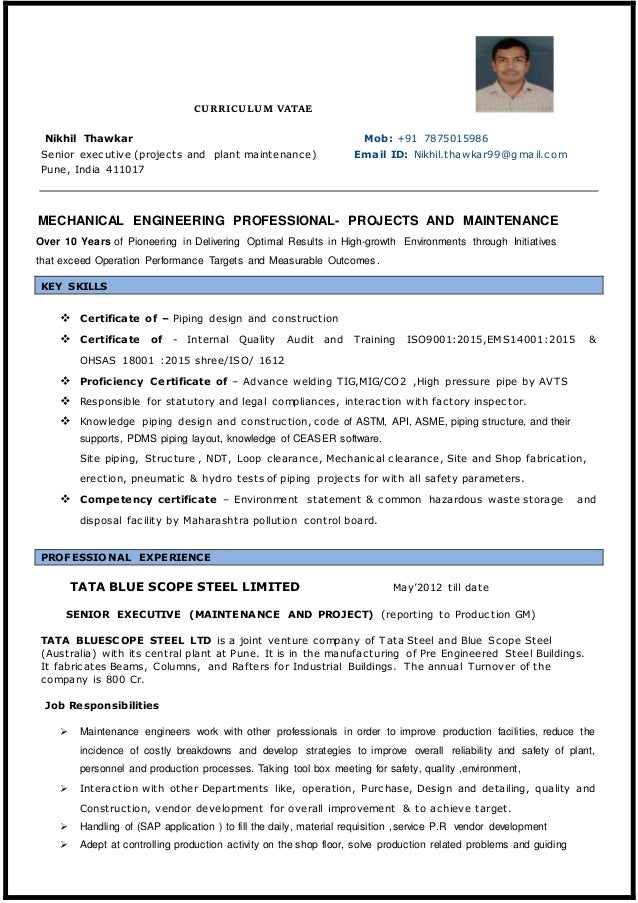 Project Engineer C V