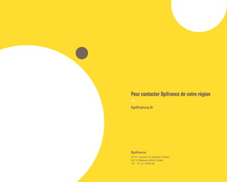 Pour 2015, les PMI innovantes anticipent une progression nettement 
supérieure à celles des PMI non innovantes. 
- 10 (Mai 2013) + 13 (Mai 2012) 
- 13 (Novembre 2014) + 7 (Mai 2013) 
0 (Mai 2014) + 17 (Mai 2014) 
0 (Mai 2013) + 37 (Mai 2012) 
+ 3 (Novembre 2014) + 33 (Mai 2013) 
+ 12 (Mai 2014) + 43 (Mai 2014) 
- 4 (Mai 2013) + 26 (Mai 2012) 
PME 59e ENQUÊTE DE CONJONCTURE JUILLET 2014 Bpifrance 89 
Au second semestre 2014, les carnets de commandes sont 
attendus en hausse chez les PMI innovantes et devraient 
se maintenir chez les PMI non innovantes. 
• INDICATEUR PRÉVISIONNEL DES CARNETS 
DE COMMANDES SELON LA QUALIFICATION INNOVANTE 
OU NON DE L’ENTREPRISE 
SOLDE DES OPINIONS OPPOSÉES EN % 
• INDICATEUR AVANCÉ DE L’ACTIVITÉ POUR L’ANNÉE 
SUIVANTE (N+1) SELON LA QUALIFICATION INNOVANTE 
OU NON DE L’ENTREPRISE 
SOLDE DES OPINIONS OPPOSÉES EN % 
Non innovante Non innovante 
Innovante Innovante 
Total Total 
- 4 (Novembre 2014) + 21 (Mai 2013) 
+ 7 (Mai 2014) + 30 (Mai 2014) 
Source : Bpifrance. Source : Bpifrance. 
 