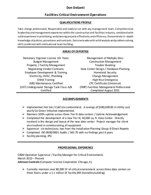 Facilities project manager cover letter