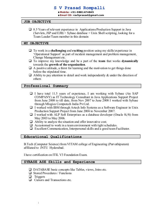 prasad rompalli latest resume