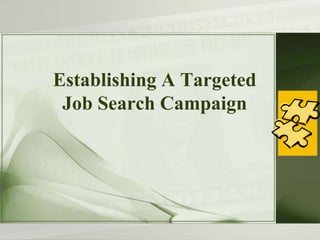 Establishing A Targeted
 Job Search Campaign
 