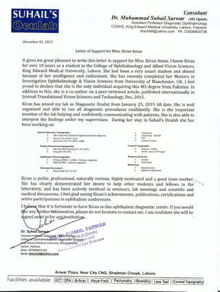 Reference letter-Dr Suhail Sarwar-Suhail's Oculab