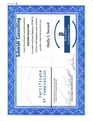 SPECIMEN CERTIFICATE | PDF