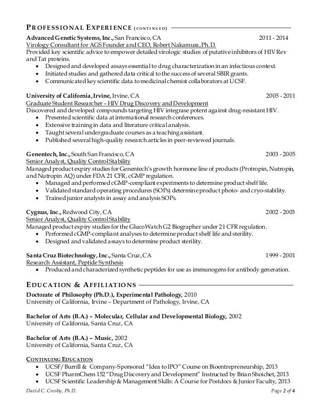david c crosby phd msl cv 120814 linkedin