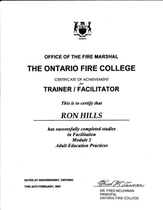Fire Training Certificates