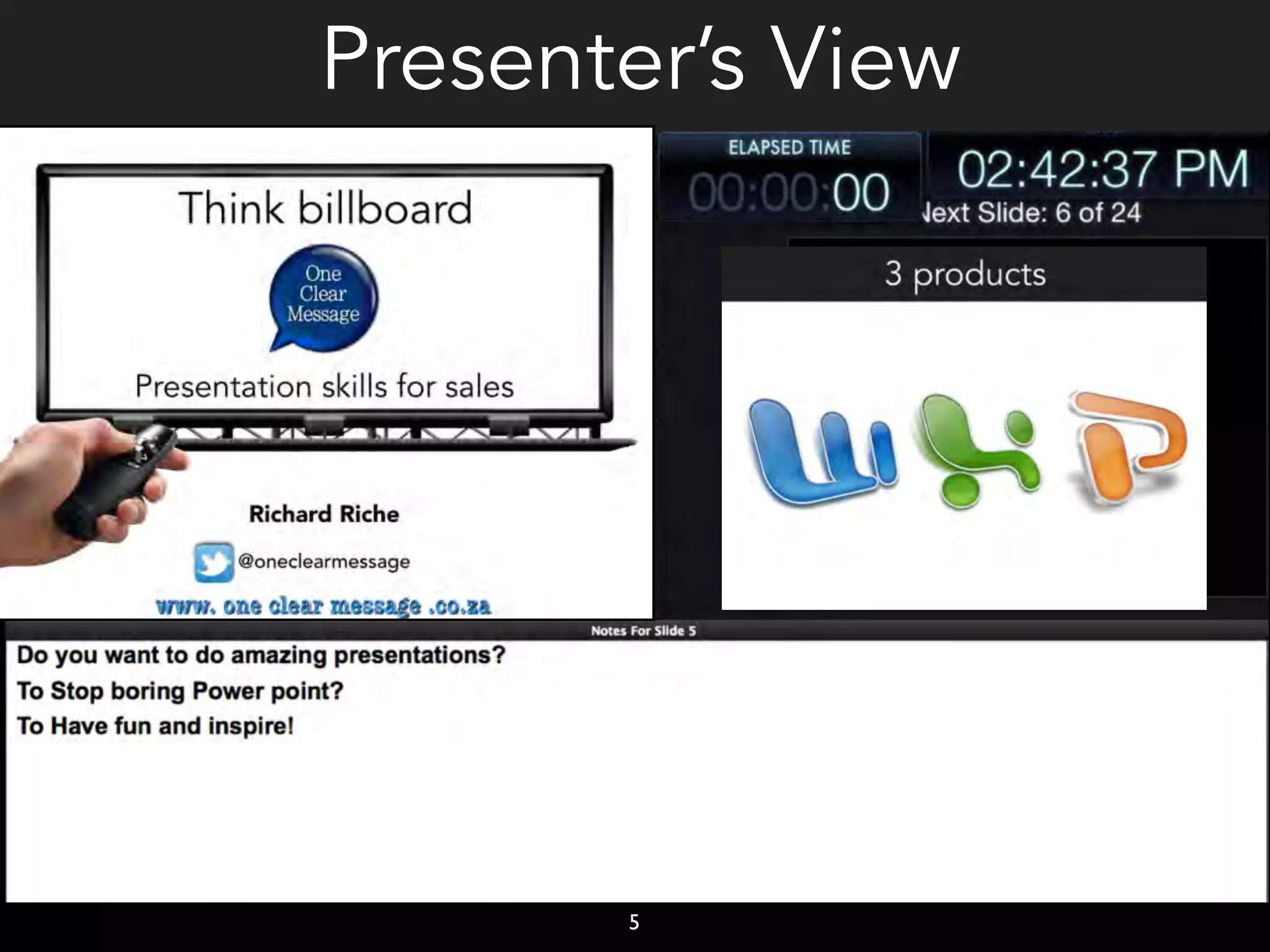 5
4
Presenter’s View
 