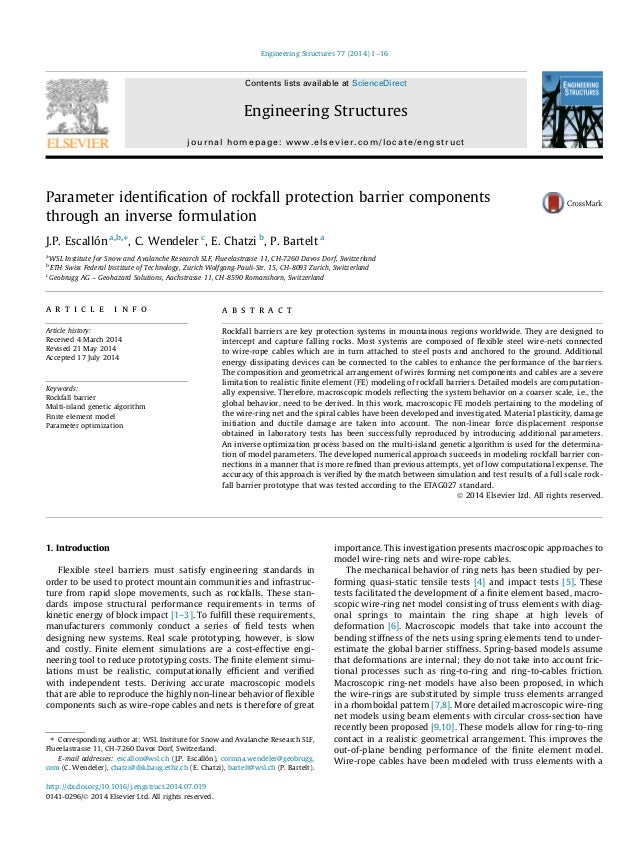 parameter identification of rockfall protection form wr 821