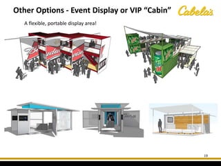 19
Other Options - Event Display or VIP “Cabin”
A flexible, portable display area!
 