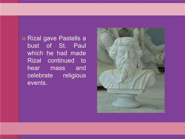 Rizal's Exile in Dapitan and Correspondence with Fr. Pablo Pastells. | PPTX