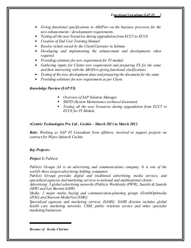 sap crm testing resume example resume and