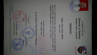 MSc Certificate
