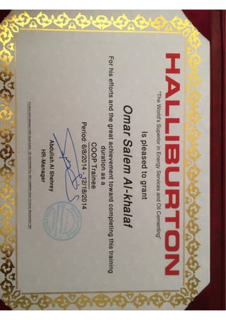 halliburton certificate