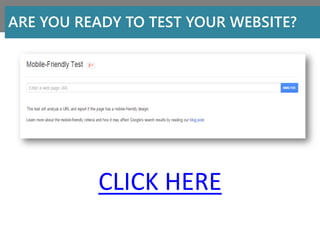 CLICK HERE
ARE YOU READY TO TEST YOUR WEBSITE?
 