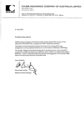Chubb Reference Letter - TJF