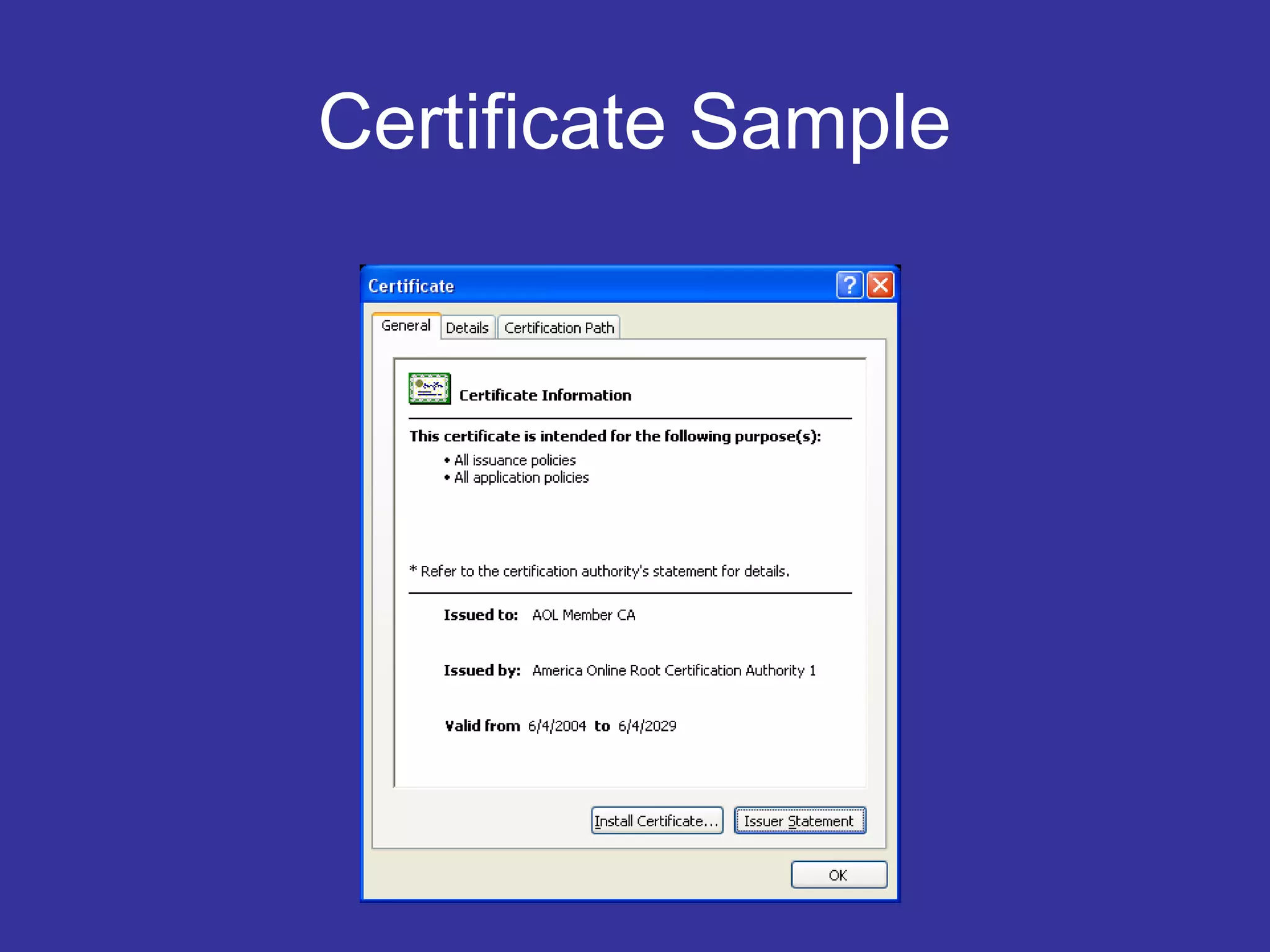 Certificate Sample
 