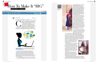 71September 2013 | Bahrain Confidential |
Social Media
70 | Bahrain Confidential | September 2013
Social Media
HowTo Make It“BIG”Cyber Edition – Blogging
ompetition is something we face throughout our lives;
whether we’re competing for our mother’s attention
as toddlers, university acceptance as young adults or
even while running our own business.
Since the Internet, competition has become
more evident; it’s like a large exhibition where
everyone is able to showcase his or her work
freely. Although it has brought about opportunities
and exposure to some, others struggle to keep
up. Recently links to emerging blogs have flooded our timelines
and it seems as though those who kept journals can now be called
‘bloggers’. From microblogging such as Twitter to blogging on official
sites such as WordPress, this trend has snatched the spotlight.
Bahrain Confidential’s Ameena Adel brings to you some of Bahrain’s
most well known bloggers.
In August 2012, a group of dedicated bloggers in Bahrain
formed a club called ‘Bahrain Bloggers’. They “recognised an
untapped opportunity for bloggers and businesses alike to use
this communication platform for customer outreach and product
promotion”. The members were already in contact through social
media websites such as Twitter. However, it was a well-known
Bahraini entrepreneur that took that cyber friendship to the next level.
They met face to face for the very first time to discuss blogging as a
medium for businesses.
The club today consists of nine members, with blogs varying from
travel journals and photo blogs to all types of reviews. One of the founding
C
members, ‘Bahrainipreneur’, anonymously
started blogging in August 2011. She
noticed the sudden rise in the number of
local home businesses and realized how
difficult it was to find any information about
them online; consequently she got the idea
to blog about entrepreneurs in Bahrain. “I
believe Bahrain has a wealth of talents just
waiting to be discovered”, she says, “I am
just doing my little bit in giving them some
exposure”. Before starting her own blog
she followed many Kuwaiti blogs such as
‘ConfashionsFromKuwait’ and ‘Meblogging’,
which were also one of her sources of
inspiration to start her own.
Although there are many bloggers
she says she does not believe blogging
is a competition as she is an advocate
of variety. “It is all about individual
perspectives and that is what makes
it such an interesting experience. Two
bloggers can write about the same thing
yet have completely different views.”
Along with the many people that
follow her blog, Twitter and Instagram, she
recently launched an app with over 115
downloads, which is the first of its kind
in Bahrain, providing her readers with her
latest posts without having to check her
blog every time. The key, she believes, to
getting many followers is being consistent
with your posts but to also to build trust
between the blogger and the readers,
which takes time.
To her, a successful blogger is
one that is committed. “The number of
followers is not as important as the quality
of engagement the blogger has with his/
her readers.” She says, “A blogger will
always be your trusted source for the
things they write about. To me that is the ultimate success.”
Another founder of ‘Bahrain Bloggers’ is Rana Rushdy
also known as ‘Fun To Be A Mom’. Rana first started blogging as
‘Bahrainivents’ in February 2012. It was in September 2012, that she
woke up one day with the idea to start her own personal blog about
motherhood and parenting. Without any delay, she chose the name
and bought the domain and started blogging. Her inspiration to start
blogging was in fact ‘Bahrainipreneur’, she was encouraged by her
success and trusts that if you believe in a cause or theme you will
excel in it. “In my opinion a successful blog
is all about having a theme, focus on it, and
commit to it. I also think the name of the
blog should be easy to remember and not
complicated to type.”
Although being a mother makes it difficult
for her to manage blogging and parenting,
her blog is devoted to her sons because
without them, she says she wouldn’t have
started the blog. She believes that her blog
is a true reflection of who she is; you will find
a piece of her with each post whether its
parenting advice or product reviews. “You
will only find me blogging about products
that I genuinely like. I will, by no mean, flatter
a product and write a post about it without
trying it first”.
She feels that blog posts are not time
sensitive and that is a huge advantage to
businesses. “Business must use blogs as a
medium to reach their audience.” She says,
“You visit blogs on a daily basis, sometimes
more than twice a day, and by placing
promoting through blogs, you are definitely reaching a big audience”.
The success of bloggers from Bahrain is not limited to only Bahrain;
and Mai Al-Moayyed is a great example! Better known as ‘The Makeup
Manual’, she now has over 25 thousand followers on various social media
Scan for
Bahrainipreneur
‘s App.
 