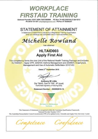 Michelle Rowland Firstaid.CPR