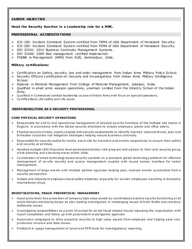 Resume For Indian Army Cv Doc Safety Competence Human Resources