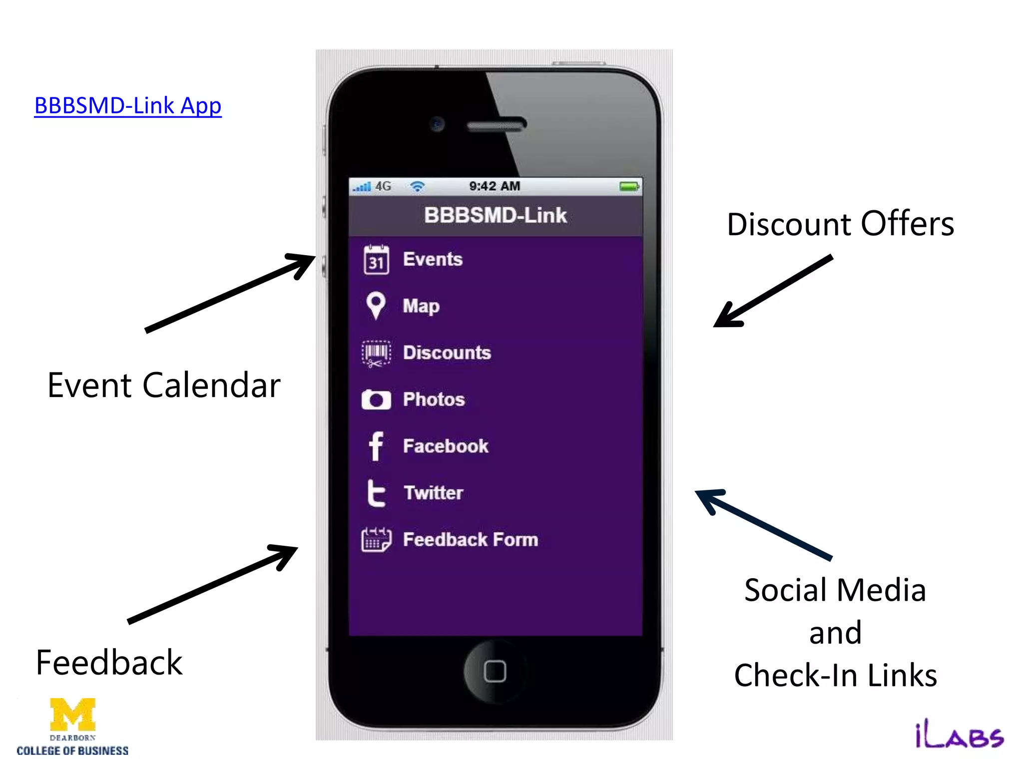 Event Calendar
Social Media
and
Check-In Links
Discount Offers
BBBSMD-Link App
Feedback
 