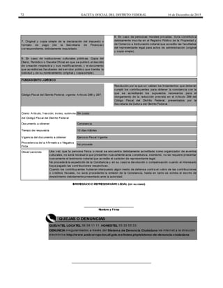 72 GACETA OFICIAL DEL DISTRITO FEDERAL 16 de Diciembre de 2015
 