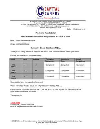 Anna-Marie van der Linde - RIQ 2A_Summative Exam Results Letter_Competent