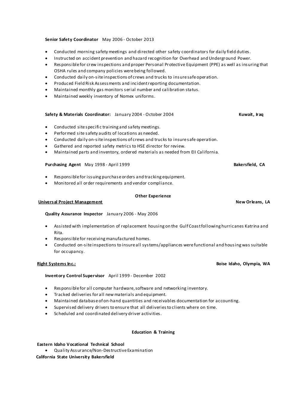Jim Minor Resume 4 - Jim Minor Resume 4 3 1024 