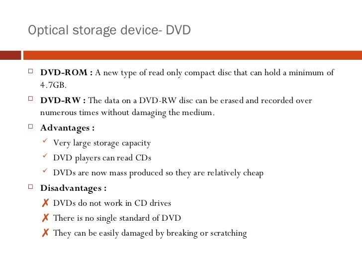 Presentation on storage device